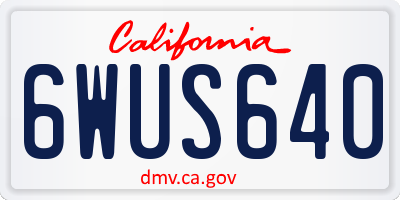 CA license plate 6WUS640
