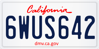 CA license plate 6WUS642