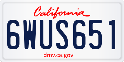 CA license plate 6WUS651