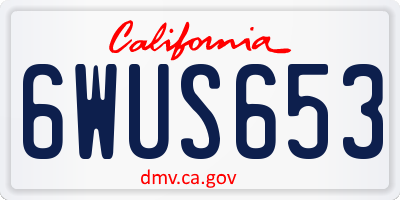CA license plate 6WUS653
