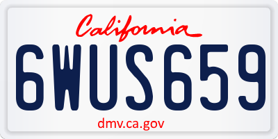 CA license plate 6WUS659