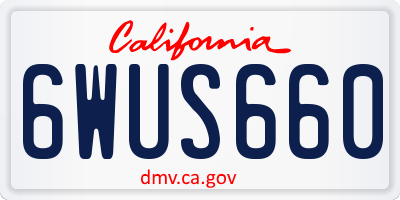CA license plate 6WUS660