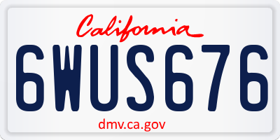 CA license plate 6WUS676