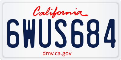 CA license plate 6WUS684
