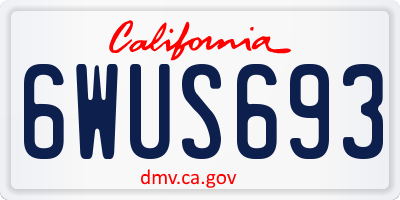 CA license plate 6WUS693