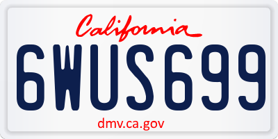 CA license plate 6WUS699