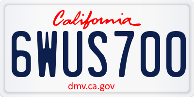CA license plate 6WUS700