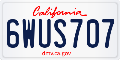 CA license plate 6WUS707