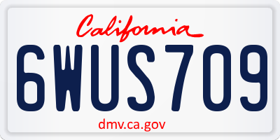 CA license plate 6WUS709
