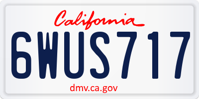 CA license plate 6WUS717