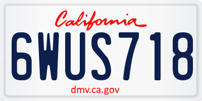 CA license plate 6WUS718