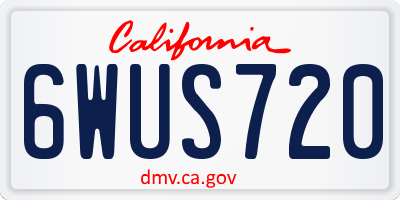 CA license plate 6WUS720