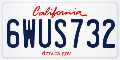 CA license plate 6WUS732