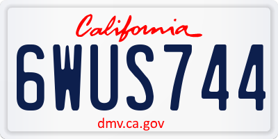 CA license plate 6WUS744