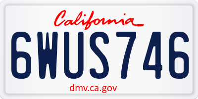 CA license plate 6WUS746