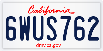 CA license plate 6WUS762