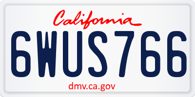 CA license plate 6WUS766