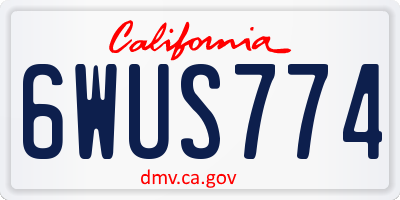 CA license plate 6WUS774