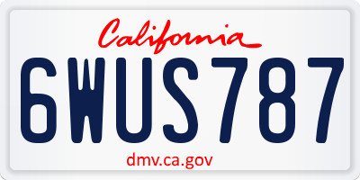 CA license plate 6WUS787