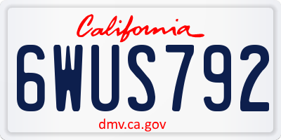 CA license plate 6WUS792