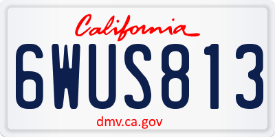 CA license plate 6WUS813