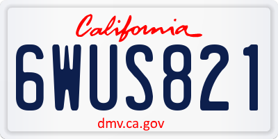 CA license plate 6WUS821
