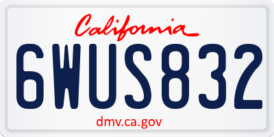 CA license plate 6WUS832