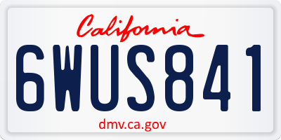 CA license plate 6WUS841