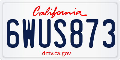 CA license plate 6WUS873