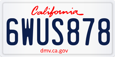 CA license plate 6WUS878