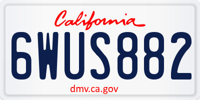 CA license plate 6WUS882