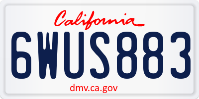 CA license plate 6WUS883