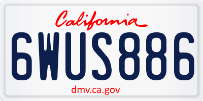 CA license plate 6WUS886