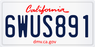 CA license plate 6WUS891