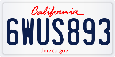 CA license plate 6WUS893