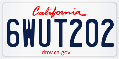 CA license plate 6WUT202