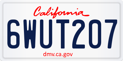 CA license plate 6WUT207