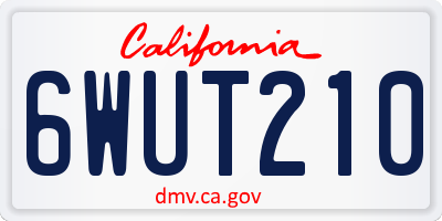 CA license plate 6WUT210