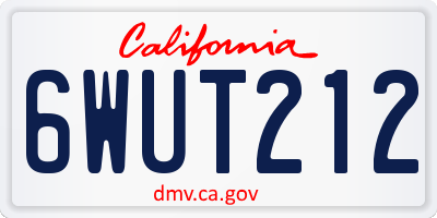 CA license plate 6WUT212