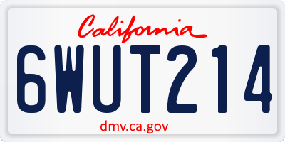 CA license plate 6WUT214
