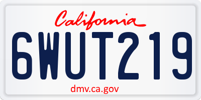 CA license plate 6WUT219