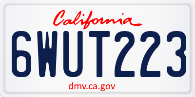 CA license plate 6WUT223