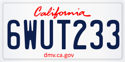 CA license plate 6WUT233