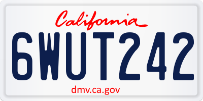 CA license plate 6WUT242