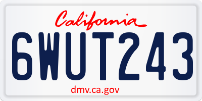 CA license plate 6WUT243