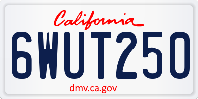 CA license plate 6WUT250