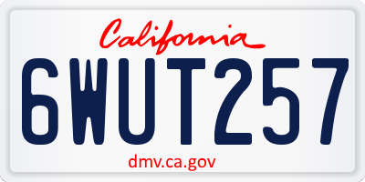 CA license plate 6WUT257