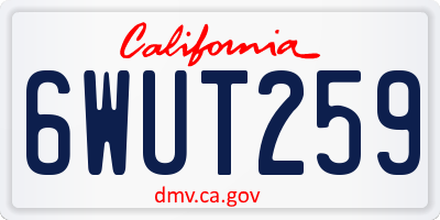 CA license plate 6WUT259