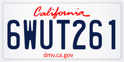 CA license plate 6WUT261
