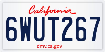 CA license plate 6WUT267